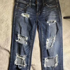 Dark blue, super cute ripped jeans